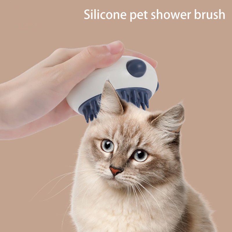 Brosse de bain en silicone pour animaux de compagnie, brosse à poils doux pour chats et chiens, brosse de massage douce en forme de panda, accessoires de bain pour animaux de compagnie