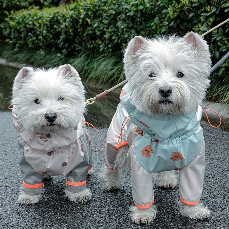 Manteau imperméable à quatre pattes pour animaux de compagnie, ensemble complet avec réfléchissant, imperméable et coupe-vent