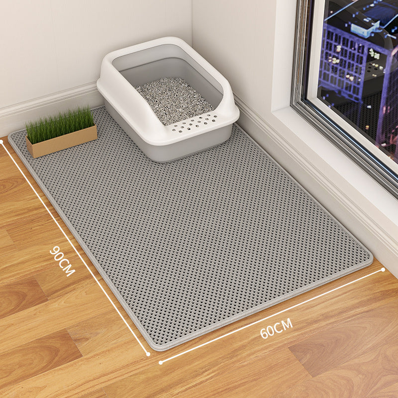 Tapis de litière pour chat double couche imperméable pour piège à urine, tapis de toilette antidérapant facile à nettoyer, tapis à gratter pour chat, grands tapis pour pieds 