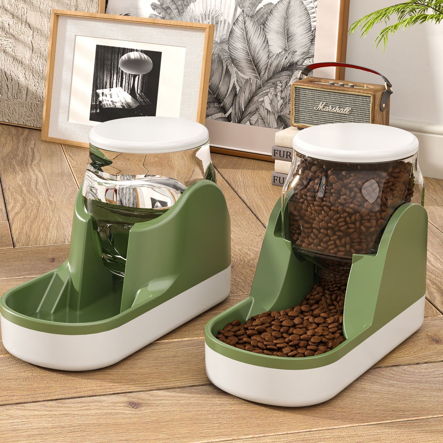 Cat Water Fountain Automatic Pet Feeder Auto Food Dispenser For Dog Drinkin Feeding Bowl Dry Food Supplies Large Capacity