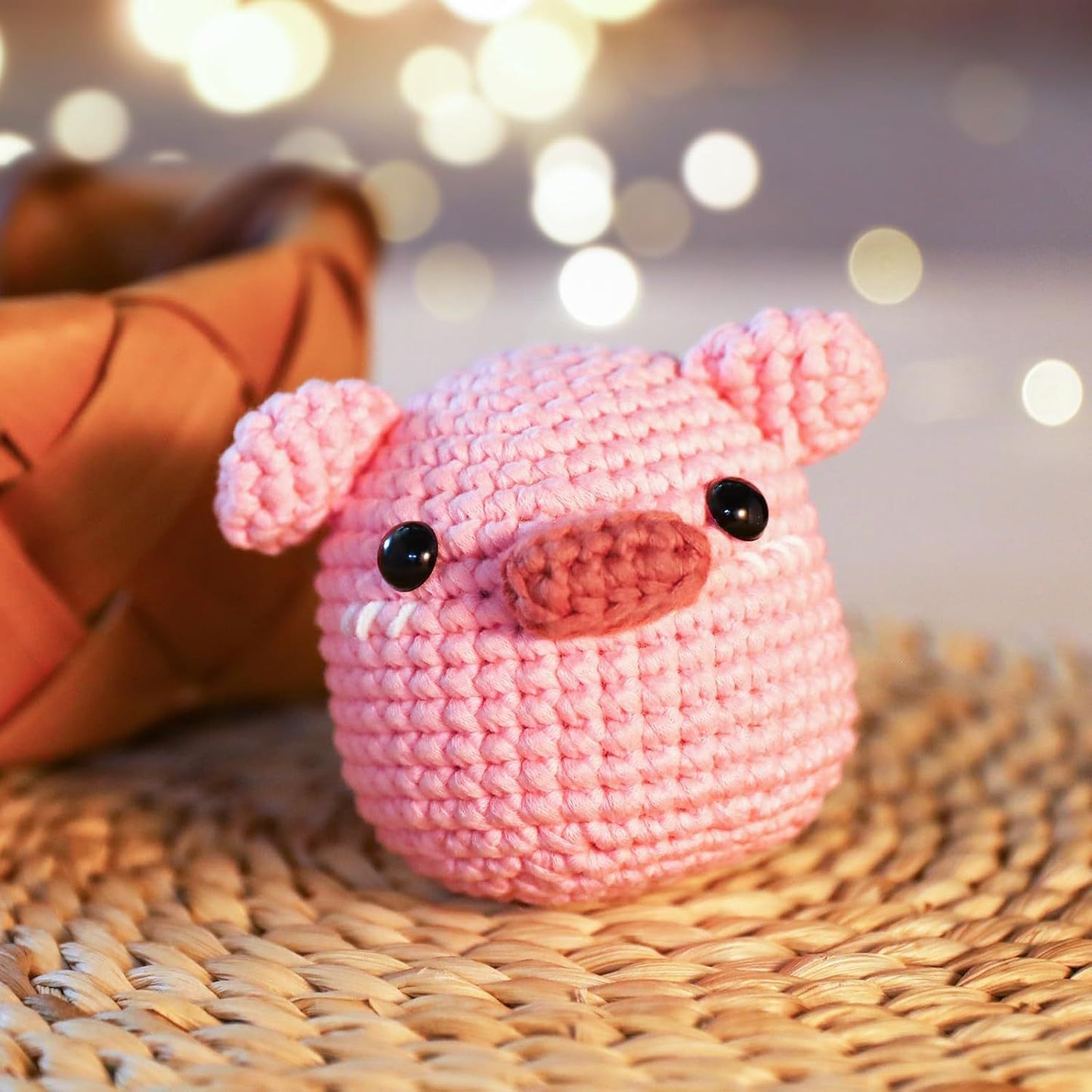 Woven Pig Animal Material Package Crochet Handmade