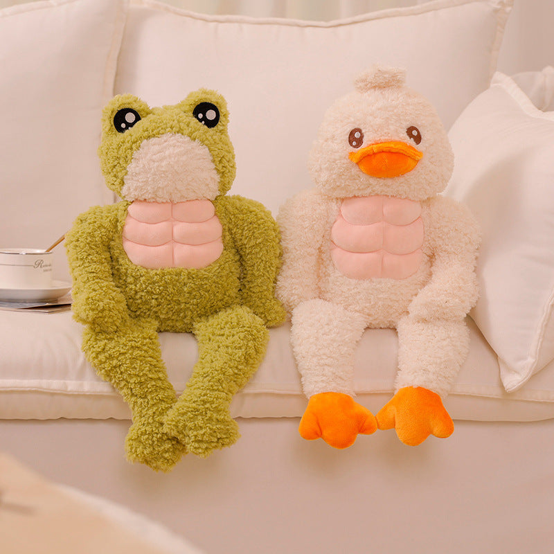 Cute Funny Muscle Frog Doll Plush Toys Inspirational Fitness Ugly And Cute Abdominal Muscle Doll