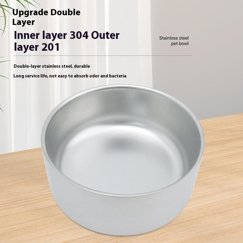 304 Stainless Steel Bowl For Pet Double-layer Thickening