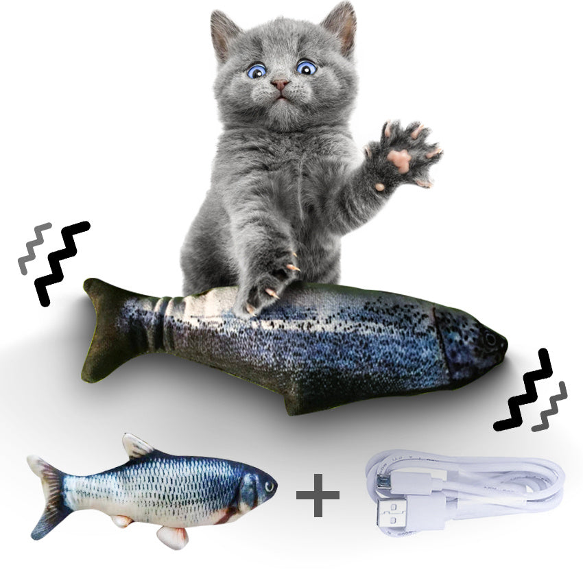 Version sans herbe à chat - Jouet de simulation de poisson sauteur électrique