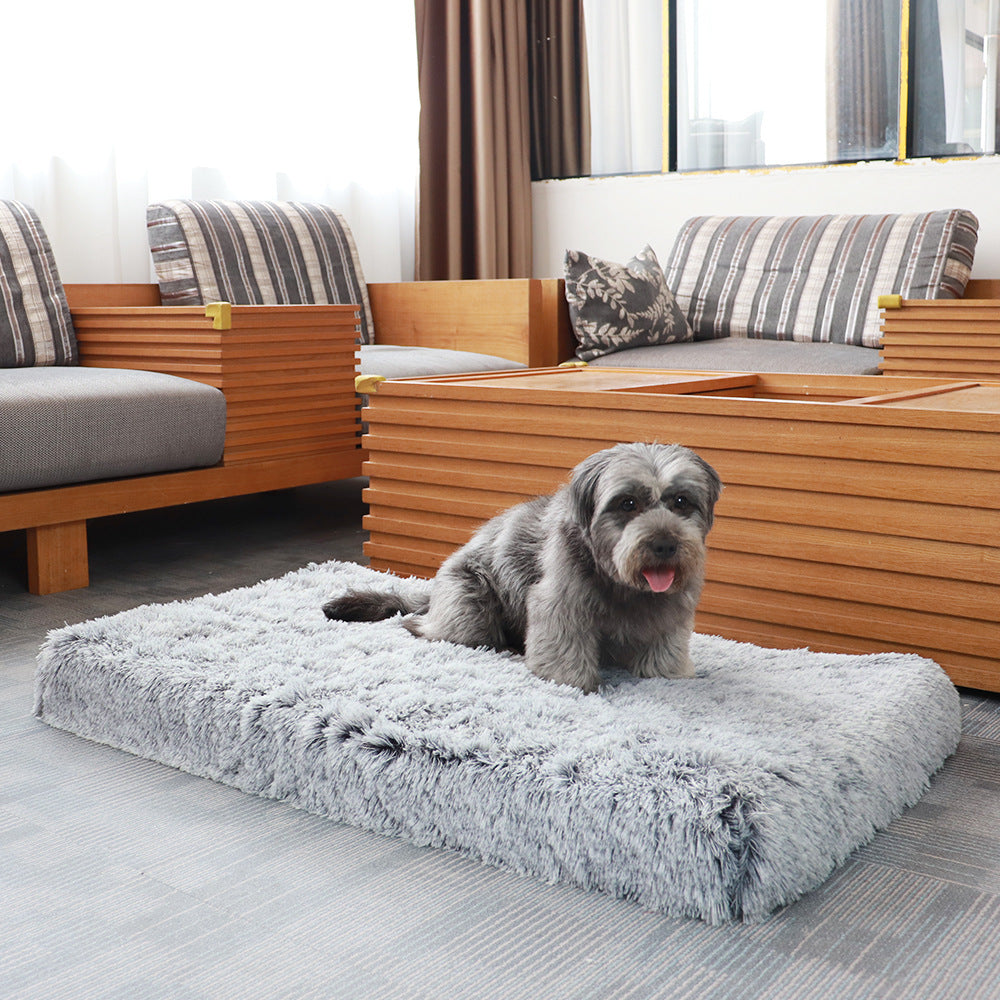 Long Pile Square Pet Mat Cat House For Dogs Bed For Dogs Mat Detachable Non-slip Bottom Deep Sleep Sofa Winter Warm Beds Cats