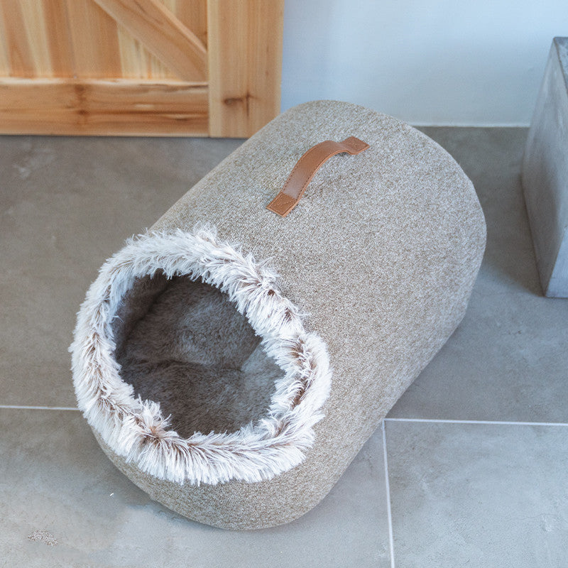 Arena para gatos polar cálida, saco de dormir para gatos cerrado, cama grande para gatos para dormir profundamente en invierno