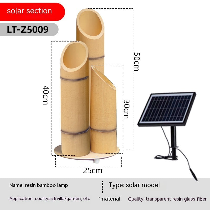 Jardín solar de la lámpara de bambú de la simulación impermeable al aire libre