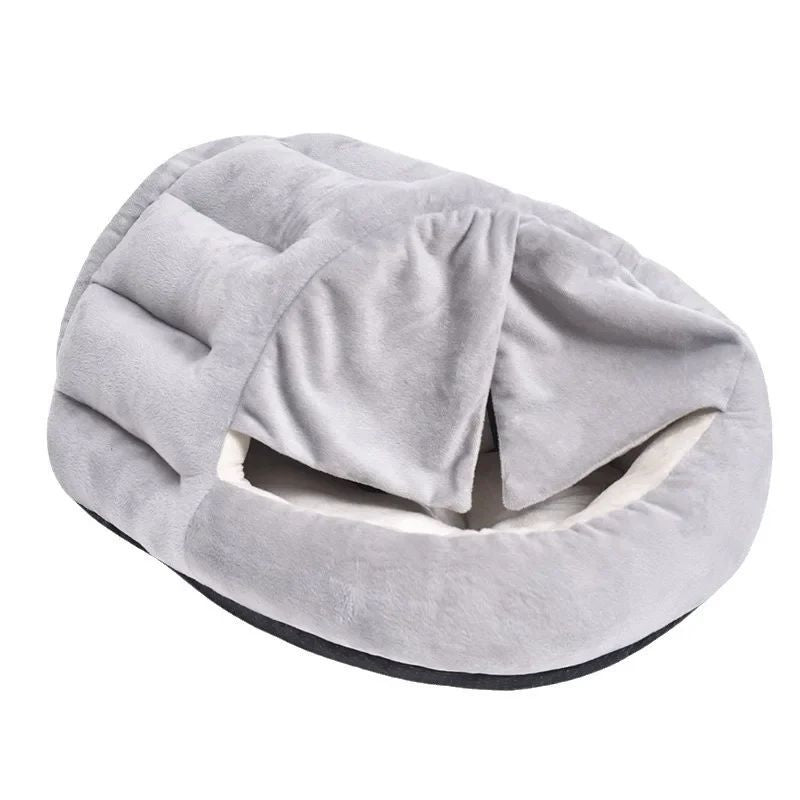 Thickened And Velvet Warm Cat Nest Semi-closed Curtain Pet Nest Winter