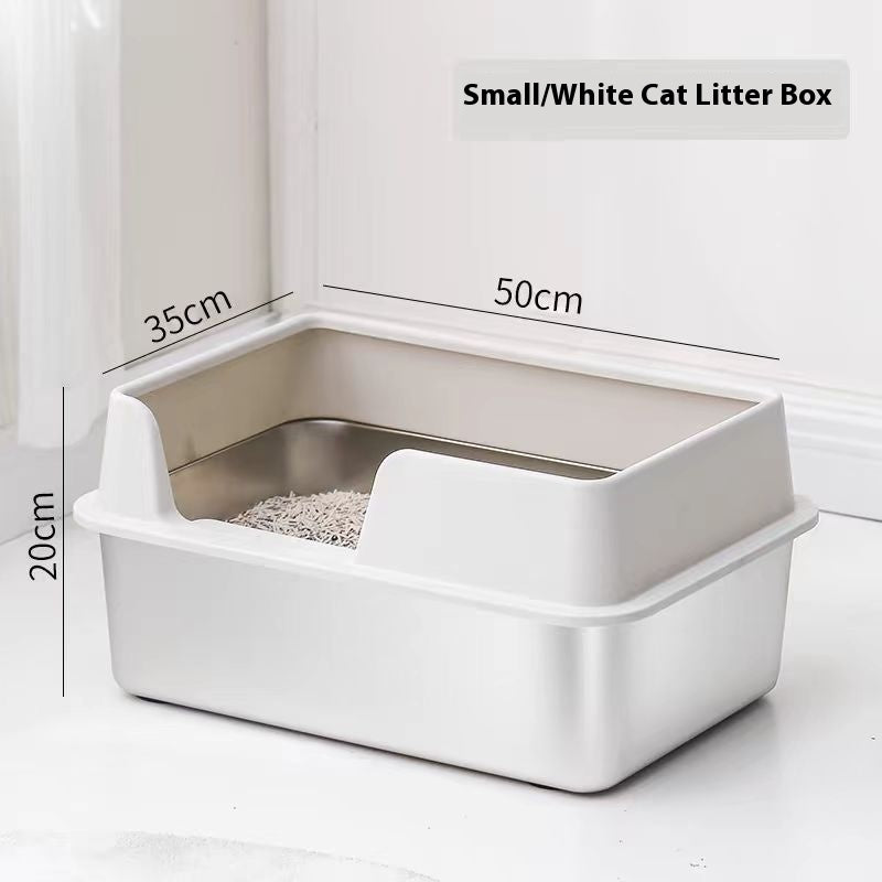 Stainless Steel Litter Box High Fence Anti-splash