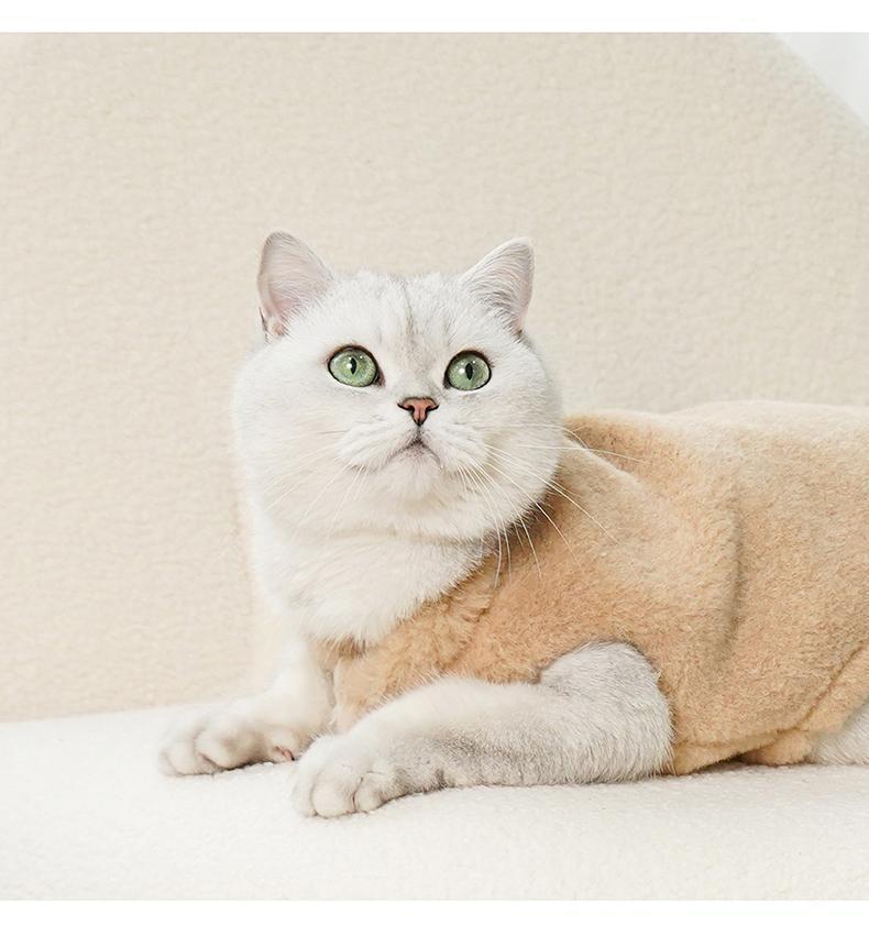 Ropa cálida para gatos, chaleco grueso con forro polar para mascotas, chaleco a prueba de frío y pelusa