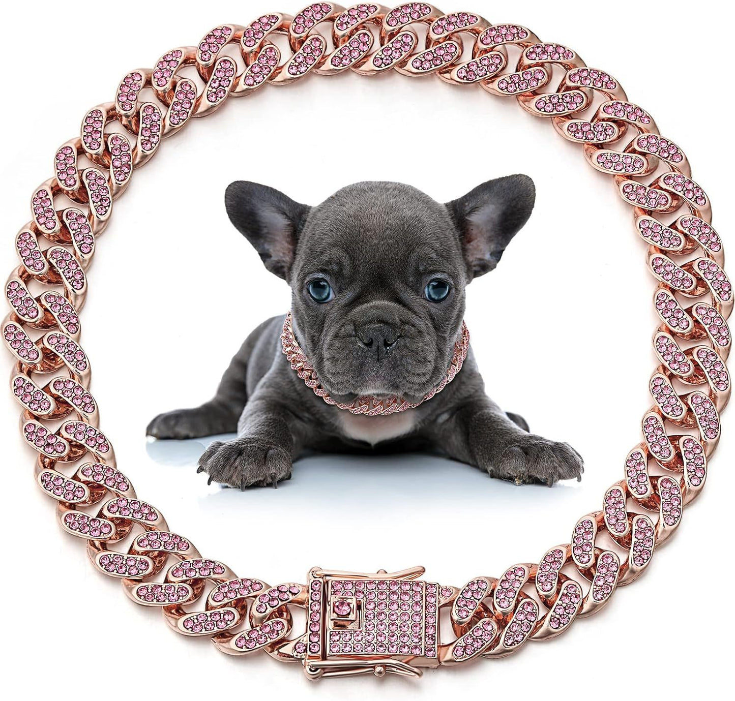 Collier en métal pour chien et chat, chaîne en cristal pour animaux de compagnie, accessoires de bijoux pour petits, moyens et grands chiens et chats 