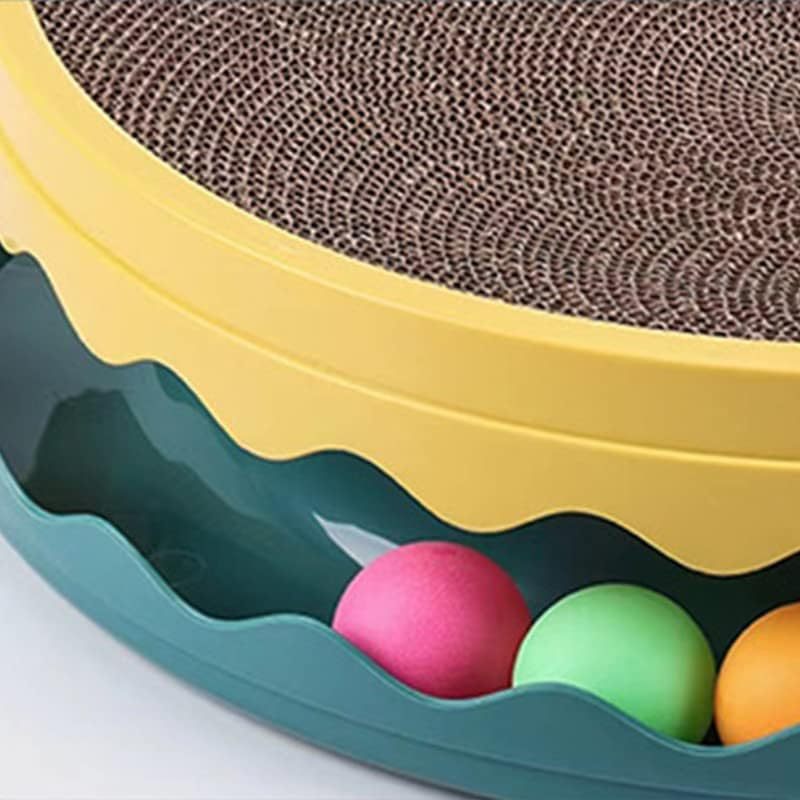 Rascador redondo para gatos, almohadilla para rascar para gatos con pelota, juguete interactivo para hacer ejercicio con forma de ratón, tablero para rascar con pelota, juguetes interactivos para gatos de interior, juego de ejercicio