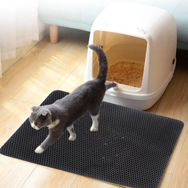 Cat's Essentials Pet Cat Litter Pad Waterproof EVA Double Layer Pet Litter Box Pad Cleaning Pad Cat Supplies Accessories