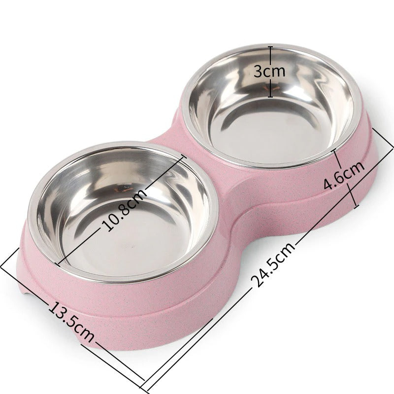 Double bols pour animaux de compagnie, distributeur d'eau et de nourriture pour chiens, en acier inoxydable, plat à boire pour animaux de compagnie, fournitures d'alimentation pour chat et chiot, accessoires pour petits chiens