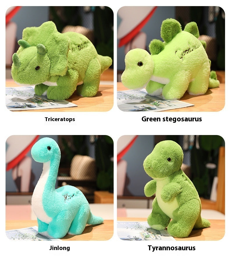 Dinosaurio Jurásico jardín dragón verde Stegosaurus tiranosaurio Triceratops muñeco de peluche de dibujos animados