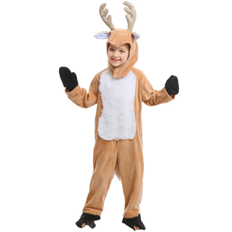 Robe de spectacle pour enfants, jeu d'animaux d'halloween, wapiti, renne de noël, spectacle