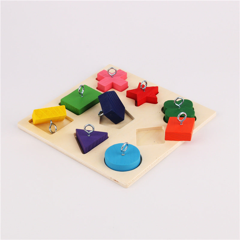 Parrot Training Toy 9-Grid Colorful Wooden Blocks