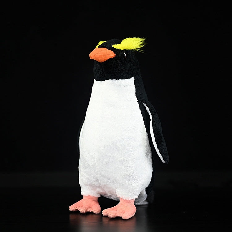 Jouet en peluche de simulation de pingouin à sourcils jaunes