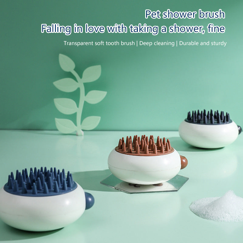 Brosse de bain en silicone pour animaux de compagnie, brosse à poils doux pour chats et chiens, brosse de massage douce en forme de panda, accessoires de bain pour animaux de compagnie