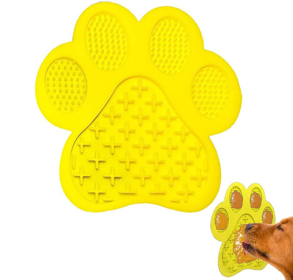 Tapis à lécher pour chien contre l'anxiété, gamelles pour chien à alimentation lente au beurre de cacahuète, tapis à lécher pour chien avec forte aspiration au mur pour le bain, le toilettage et le dressage des animaux de compagnie