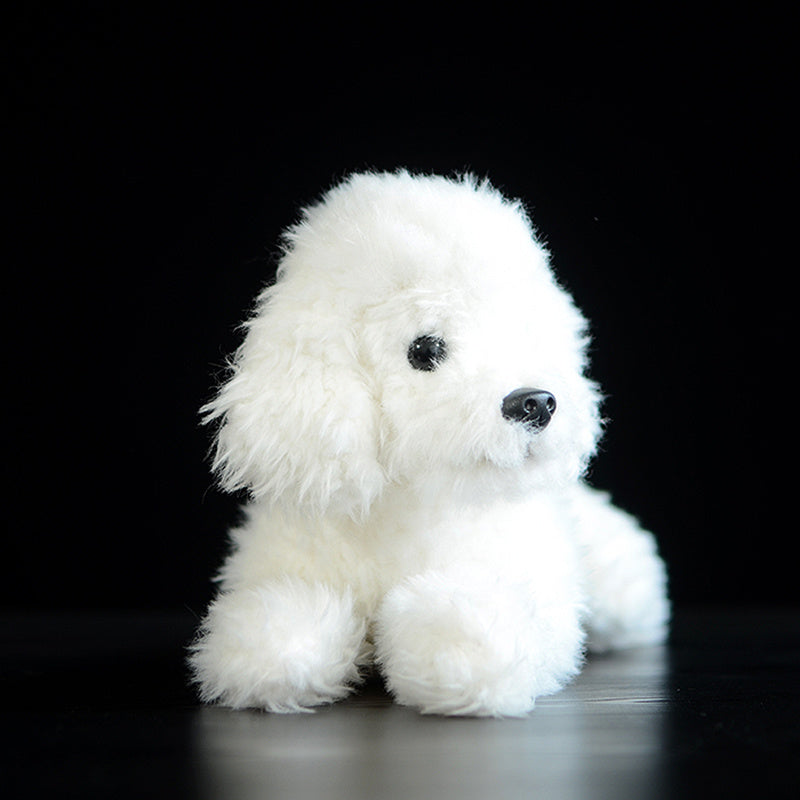 Simulation de chien en peluche blanc, jouet en peluche Animal de Simulation