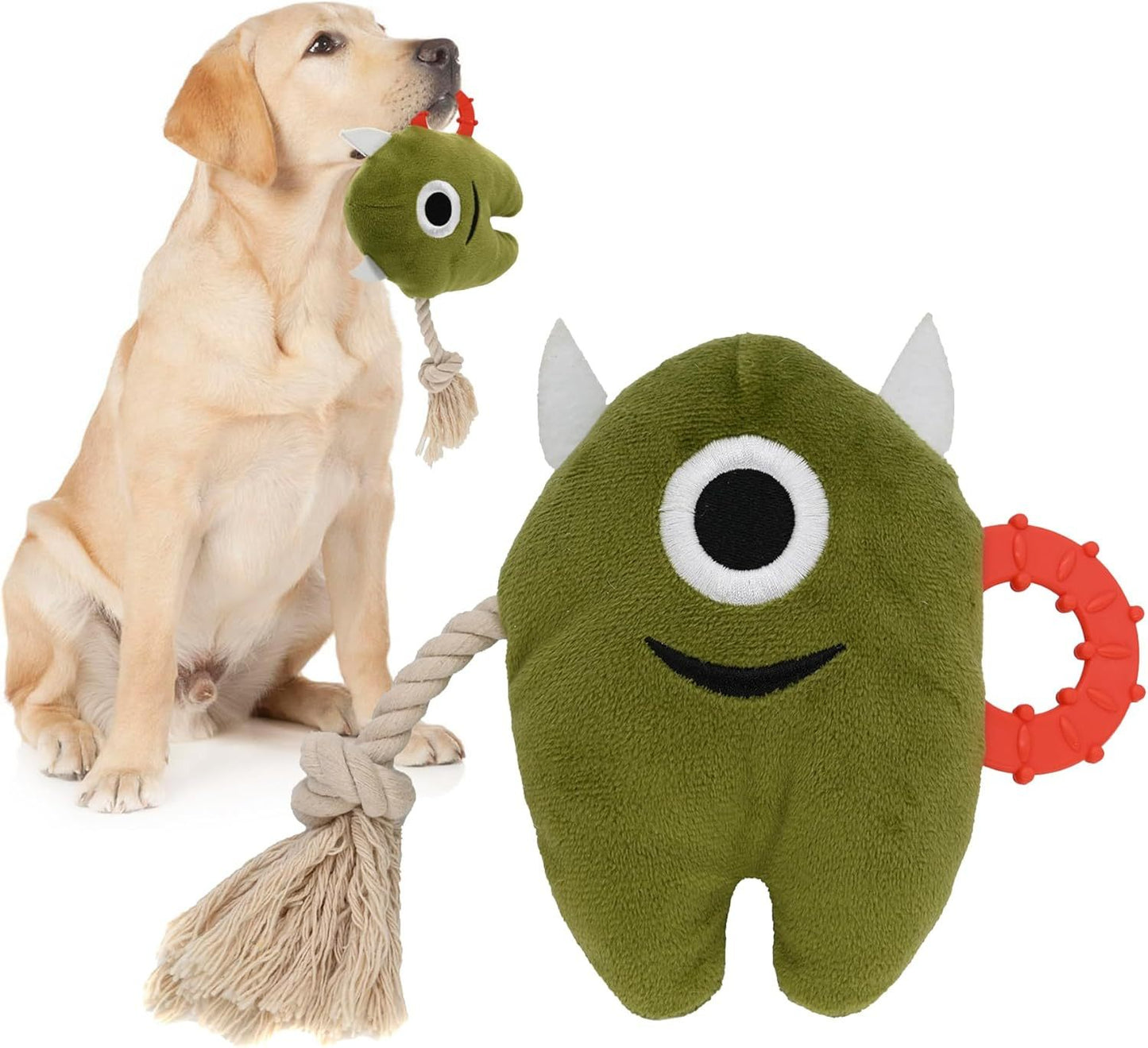 Jouets à mâcher couineurs pour grands chiens Jouets en peluche pour chiens en peluche pour mâcheurs agressifs Jouets en corde de tir à la corde durables Jouets pour chiots pour petites, moyennes et grandes races Jouets monstres