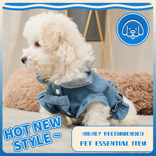 Dog Denim Harness Vest Pet Clothes Puppy Vest Jean Clothing For Small Medium Dogs Chihuahua Fashion Outfit Pet Supplies