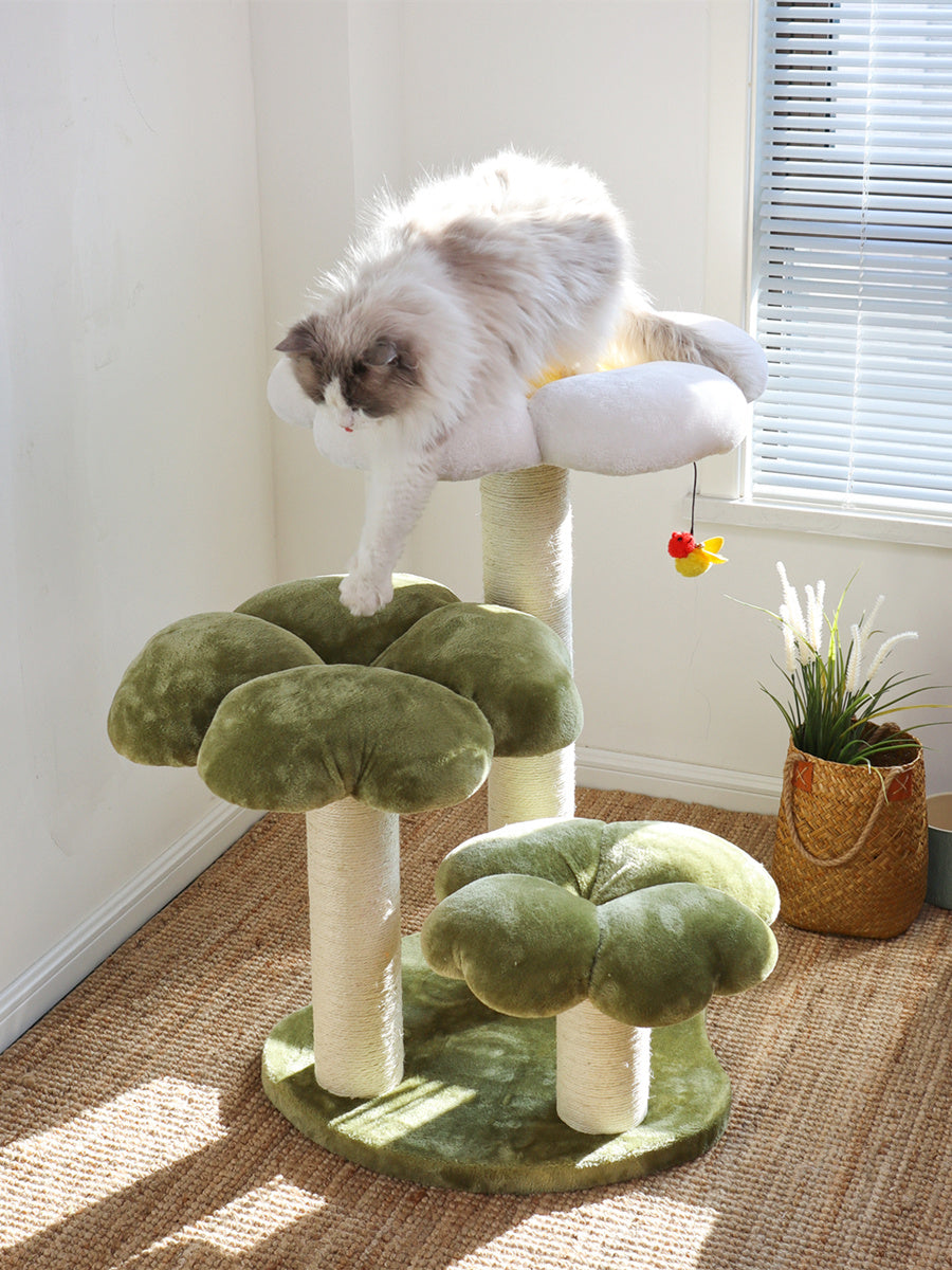 Nido para gatos con estructura de escalada integrada en forma de árbol y cama grande