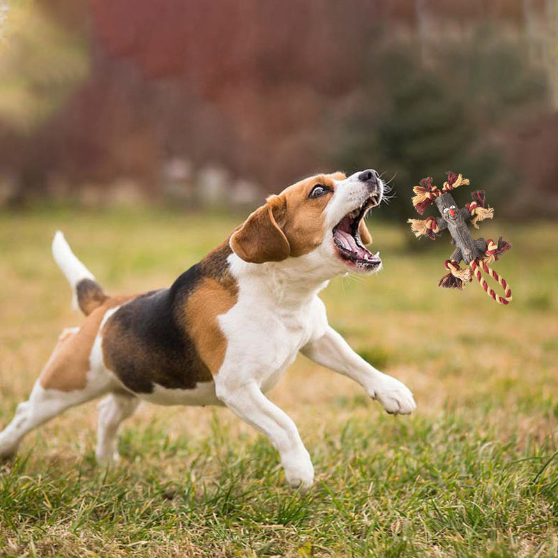 Tooth Grinding Toys For Large Dogs, Outdoor Tree Branch Training, Bite Resistant Rubber Rope, Tpr Knot, Log Pet Toy, Rope Ball