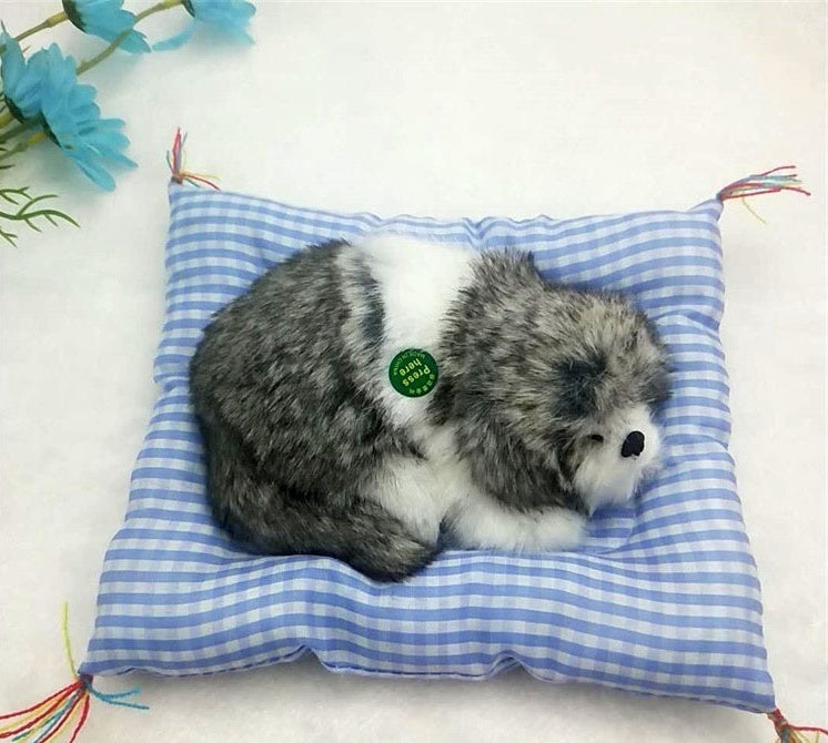 Car Artificial Dog Plaid Cloth Cushion Decoration Car Decoration