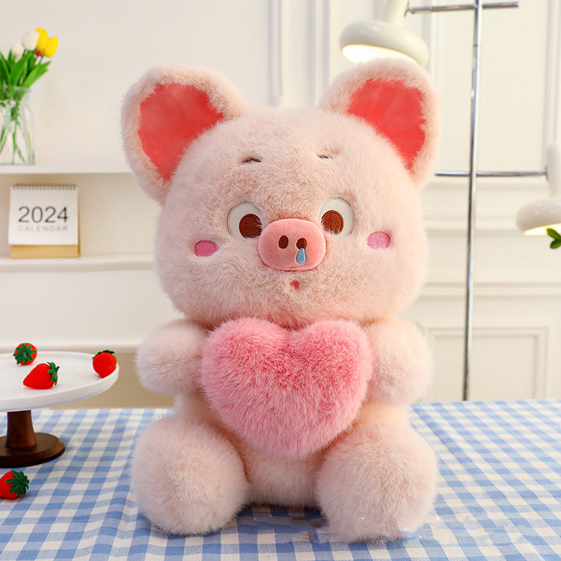 Nuevo muñeco de peluche Love Pig, muñeco de trapo cómodo para niños