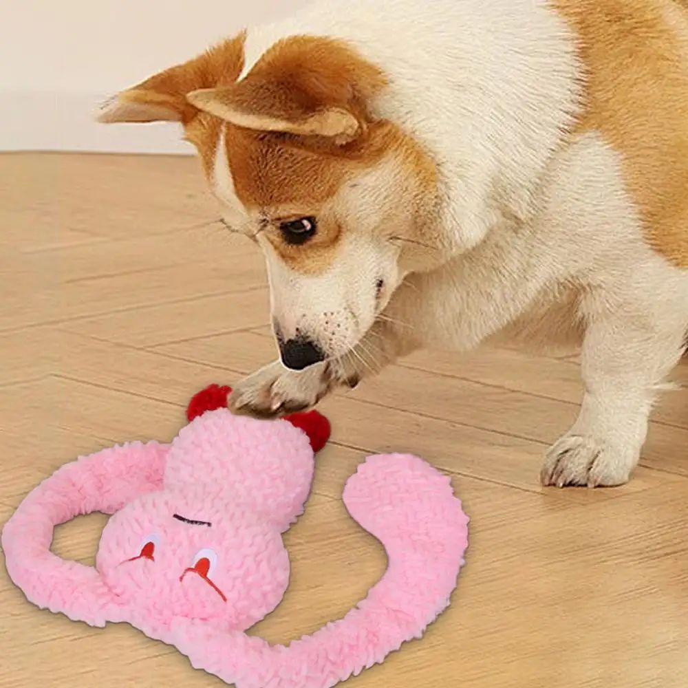 Dog Teething Toys Bunny Squeaky Pet Plush Chew Toy Portable Stuffed Animal Dog Plush Chewing Toy For Medium Small Puppy