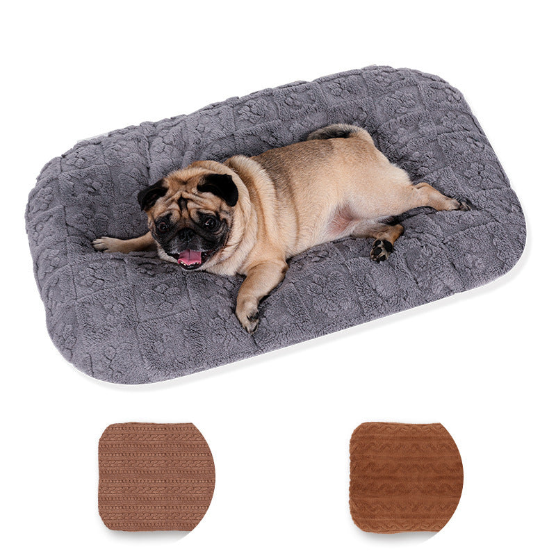 Flannel Pet Bed Soft Plush Sofa Warm Thick Dog Bed Machine Washable Luxury Cat Puppy Mattress Pet Supplies