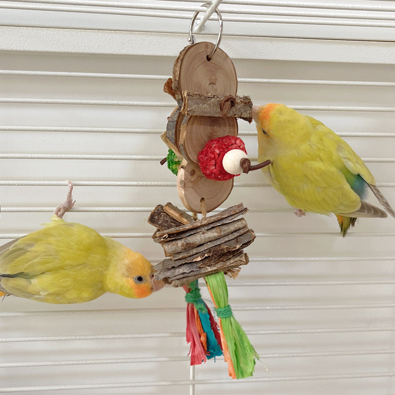 Parrot Bird Bite Toy String Relieving Stuffy Decorative Color Pendant