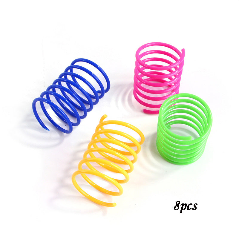 Kitten Cat Toys Wide Durable Heavy Gauge Cat Spring Toy Colorful Springs Cat Pet Toy Coil Spiral Springs