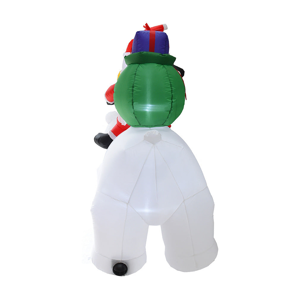 Papá Noel inflable montando oso Polar 2M juguete inflable de Navidad muñeca interior exterior jardín decoración de Navidad