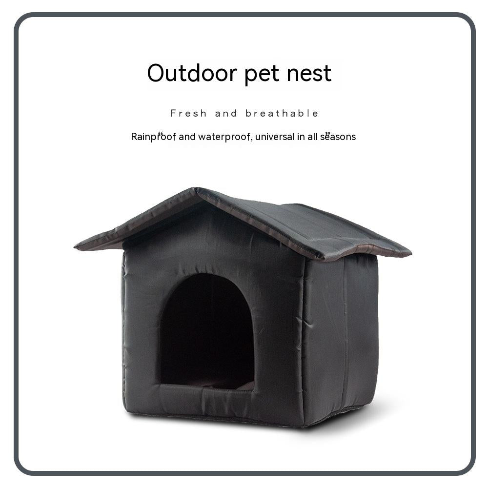 Nido de gato errante impermeable al aire libre, caseta de casa para gatos lavable, plegable, cálida y cálida para invierno