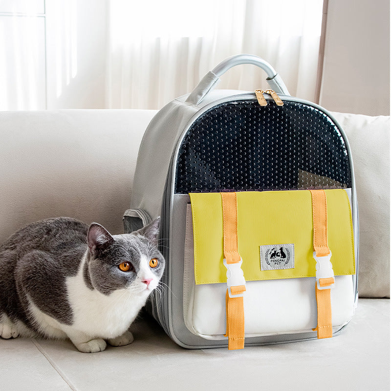 Sac à dos portable et pliable pour chat et chien de grande capacité