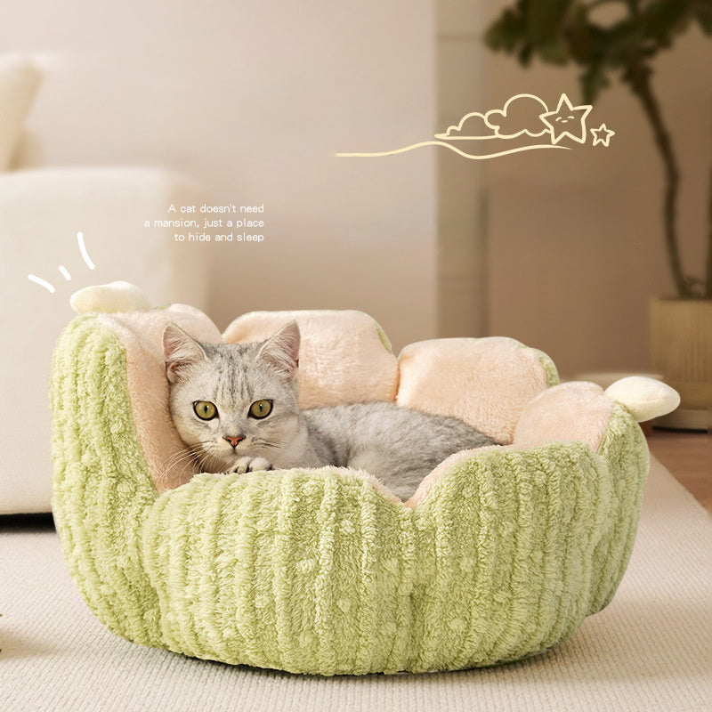 Lits apaisants pour chats Hollypet pour chats d'intérieur Lits mignons pour animaux de compagnie en forme de cactus Lit moelleux pour chiots Lit antidérapant pour très petit chien