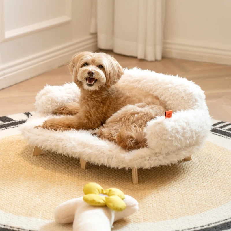 Cama de madera para mascotas, perrera, cama para perros y gatos, cama de lujo para gatos, cama de seguridad para mascotas, tamaño pequeño, perro mediano