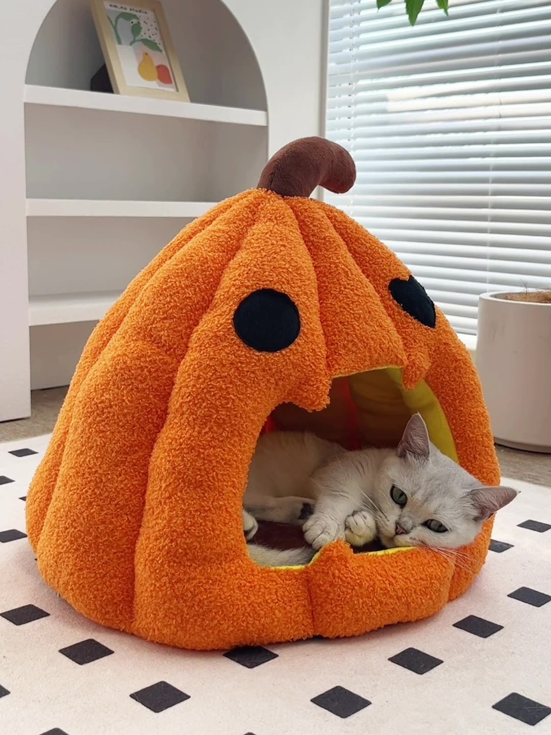 Nido para gatos, cabaña para dormir, hábitat para mascotas, suministros para mascotas, tienda de campaña acogedora para mascotas, nido de calabaza para Halloween, cama para perros y gatos, para cachorros de caniche, animales para perros