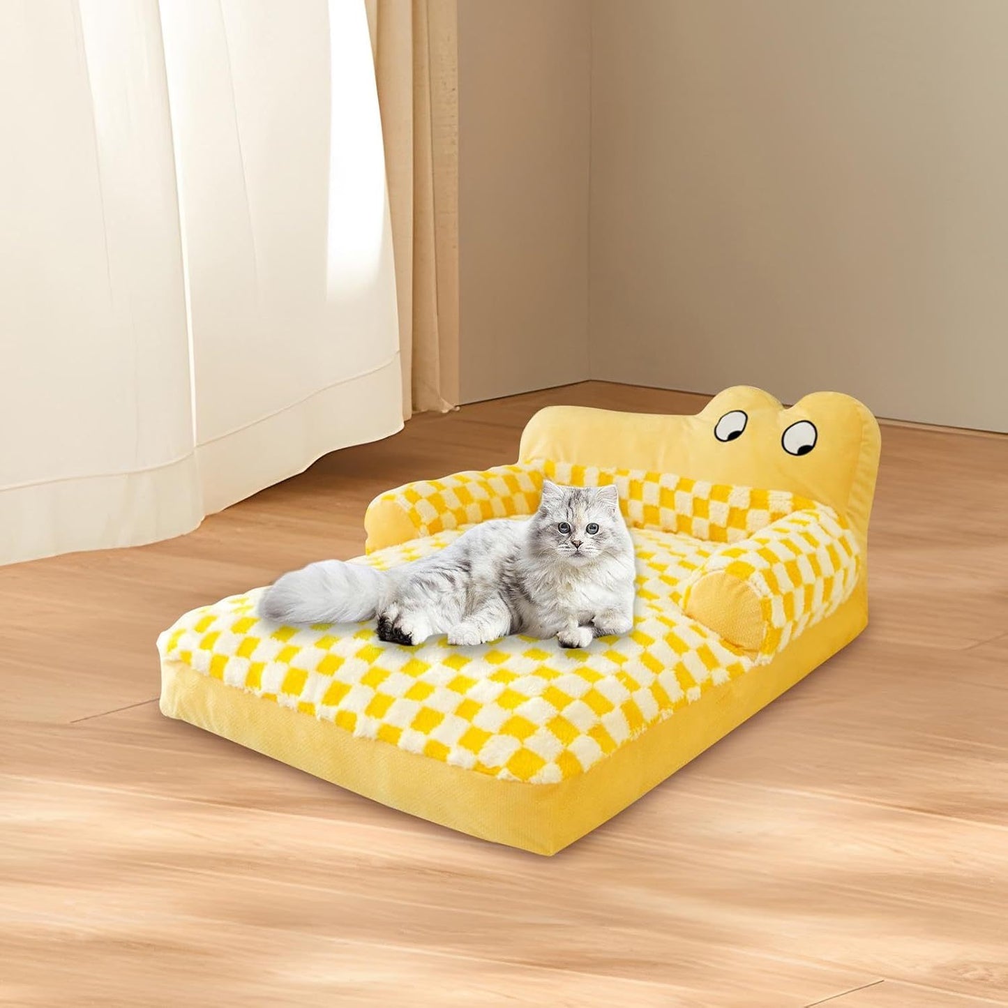 Canapé en peluche pour chien et chat, lavable, antidérapant, confortable, coussin doux et chaud pour jouer