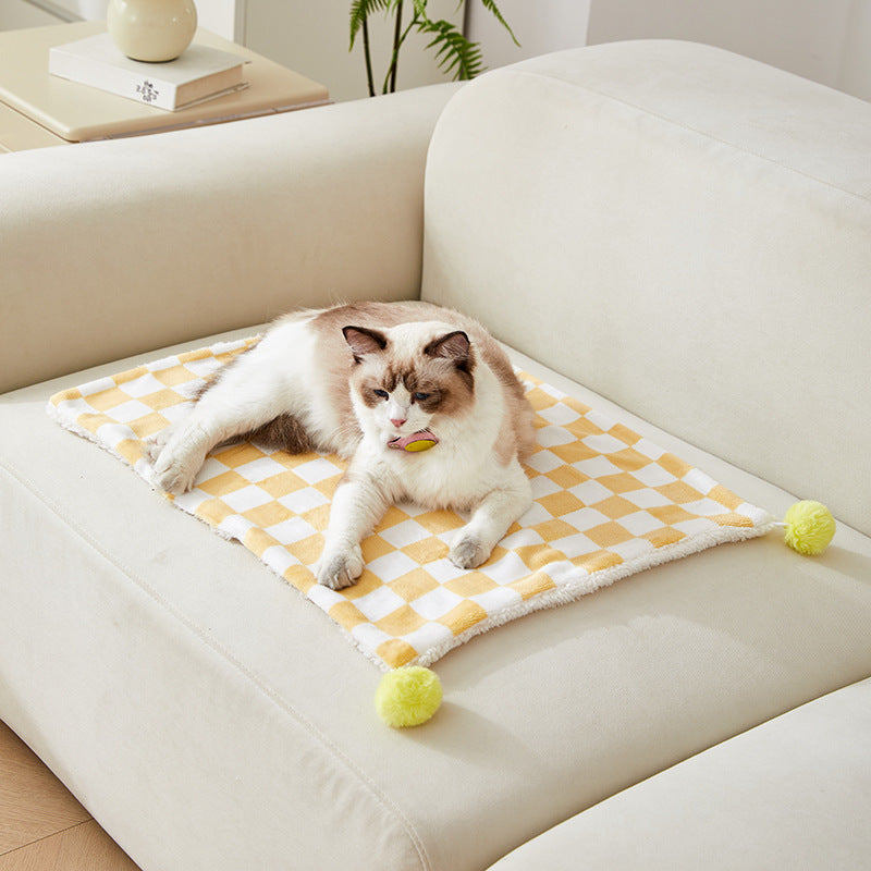 Lit confortable pour chats et chiens, couverture en peluche pour animaux de compagnie, tapis de lit pour chien confortable, coussin en polaire doux, fournitures chaudes et confortables pour animaux de compagnie pour chats et chiens