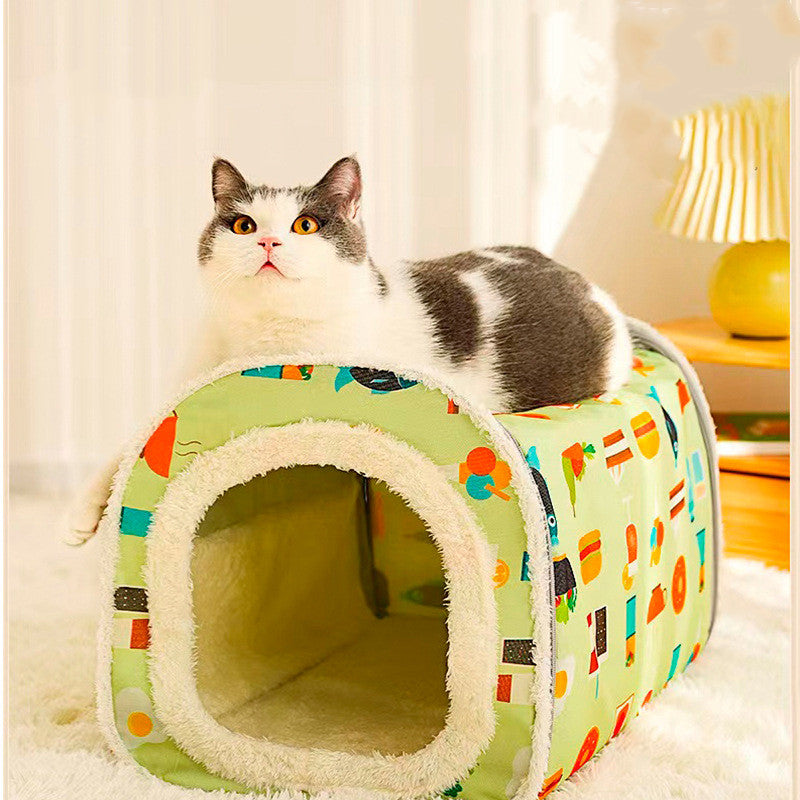 Anti-collapse Cat Nest Closed Removable And Washable Warm