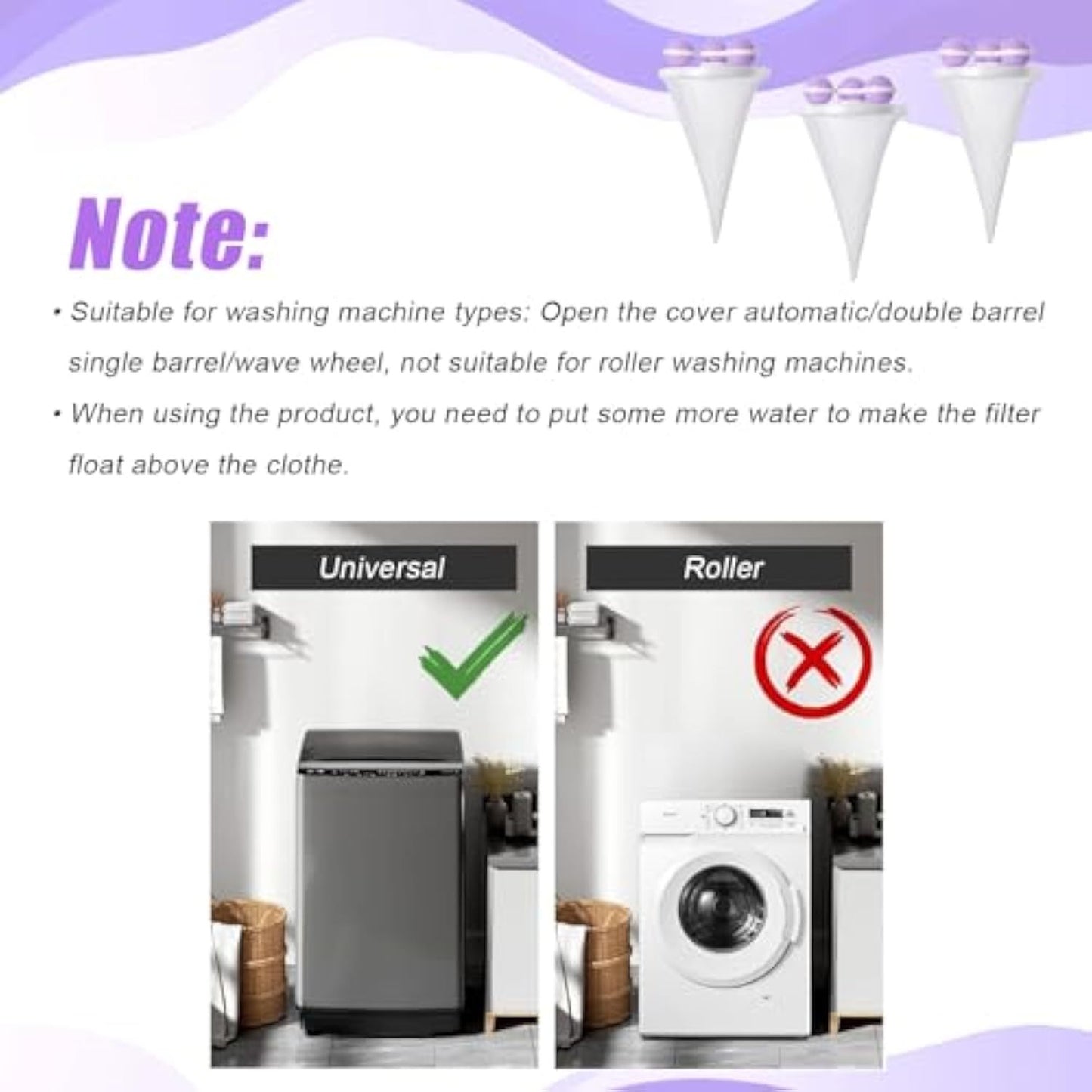 3PCS Floating Hair Filtering Mesh Removal,Pet Lint Removers Reusable Washing Machine Hair Filter Cleaning Mesh Bag,Lint Catcher For Washing Machine Wool Device Pet Dog Cat Hair Remover