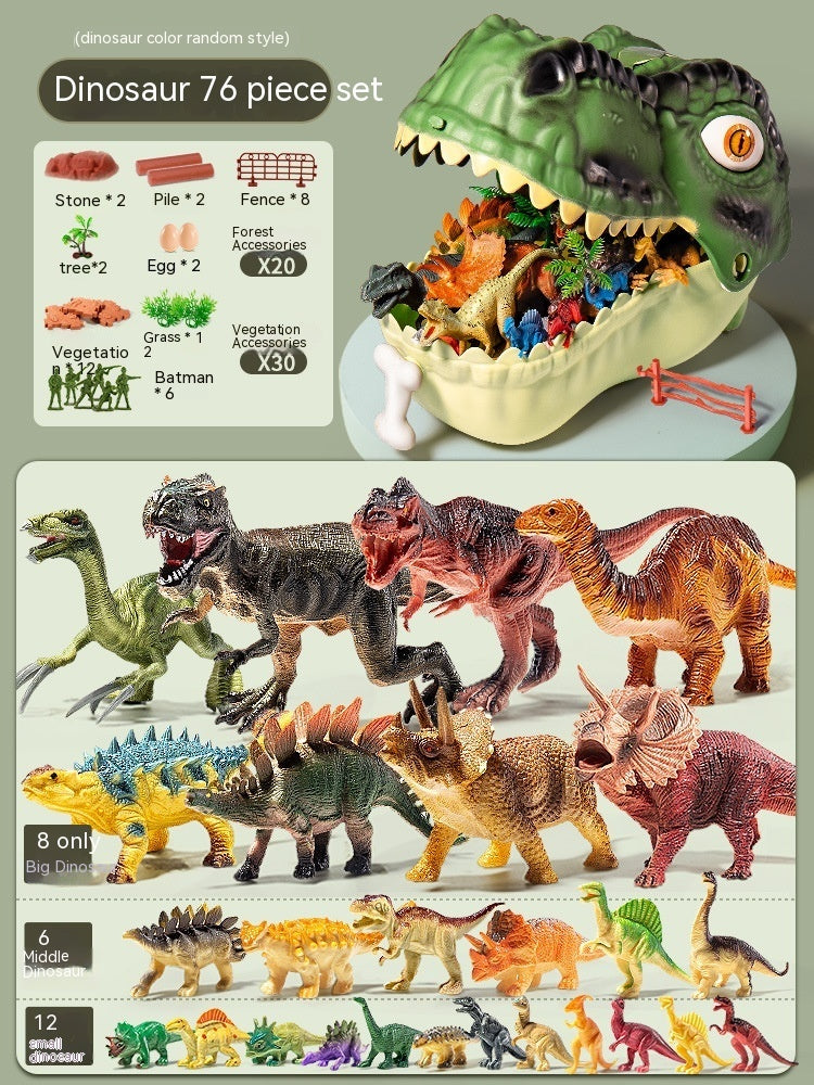 Dinosaur Toy Children's Big Tyrannosaurus Rex Triceratops Soft Glue Suit World Simulation Animal Model Hand Office