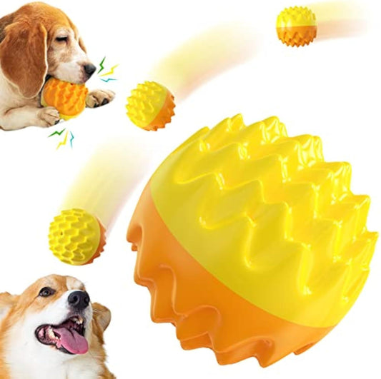 Pelota de juguete para perros que chirría y mastica de forma agresiva Juguete dental para perros para dientes y encías saludables Pelota con púas Juguetes de goma flotantes y duraderos para mascotas Enriquecimiento mental - Todos los tamaños de razas