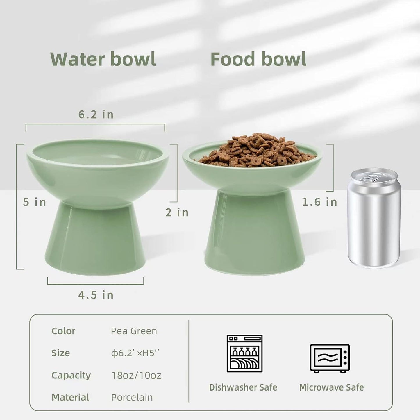 Cuenco de comida para gatos elevado extra ancho Cuencos de cerámica para comida y agua para gatos Plato de comida para gatos ancho y poco profundo Antifatiga para bigotes Sin plomo y cadmio Gran altura para gatos