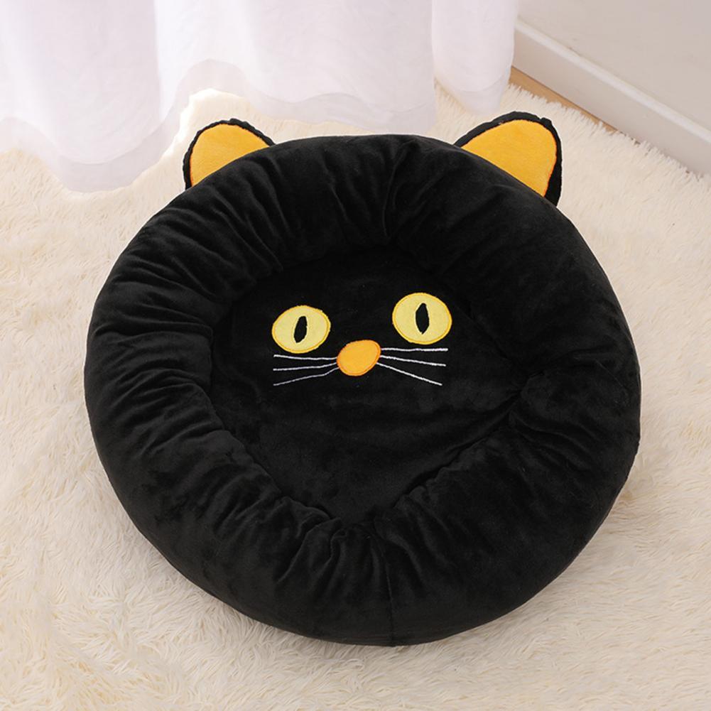 Black Cat Shape Pet Nest Cute Exquisite Cat Nest Soft Cozy Black Cat Nest Bed Comfortable Head Neck Support For Play For Cats