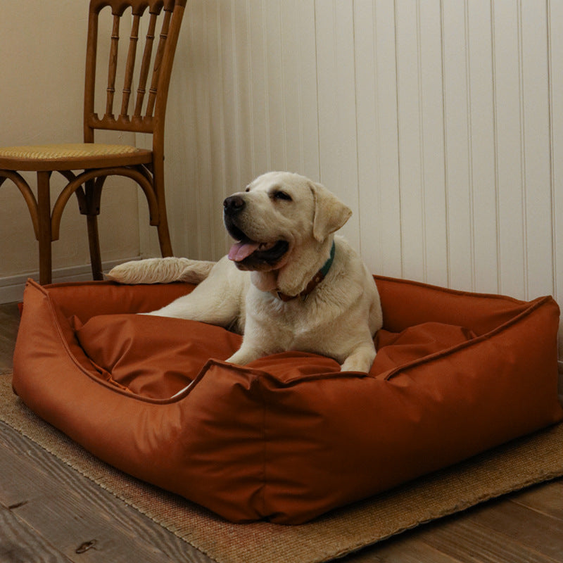 Perrera impermeable de cuero sintético, cama para mascotas, sofá, suministros para nido de gato